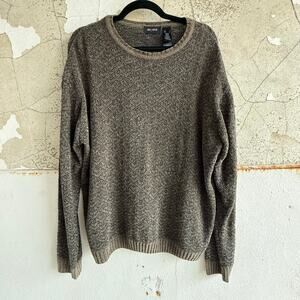Vintage Sweater Mens L Crew Neck Pullover Two Tone Long Sleeve Eclectic Grandpa